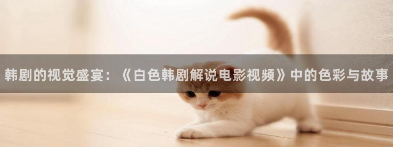 久久视频6：韩剧的视觉盛宴：《白色韩剧解说电影视频》中的色彩与故事